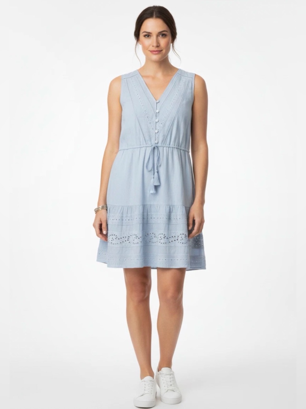 Joie Light Blue Eyelet Tie-Waist Sundress Size Small - C57-009